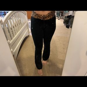 Black Yoga Pants with Cheetah print band